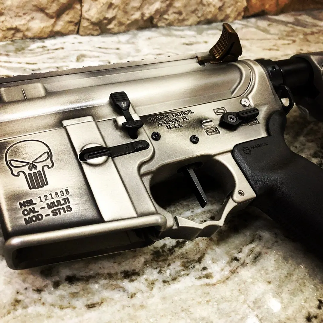 Engraved AR-15 lower receiver