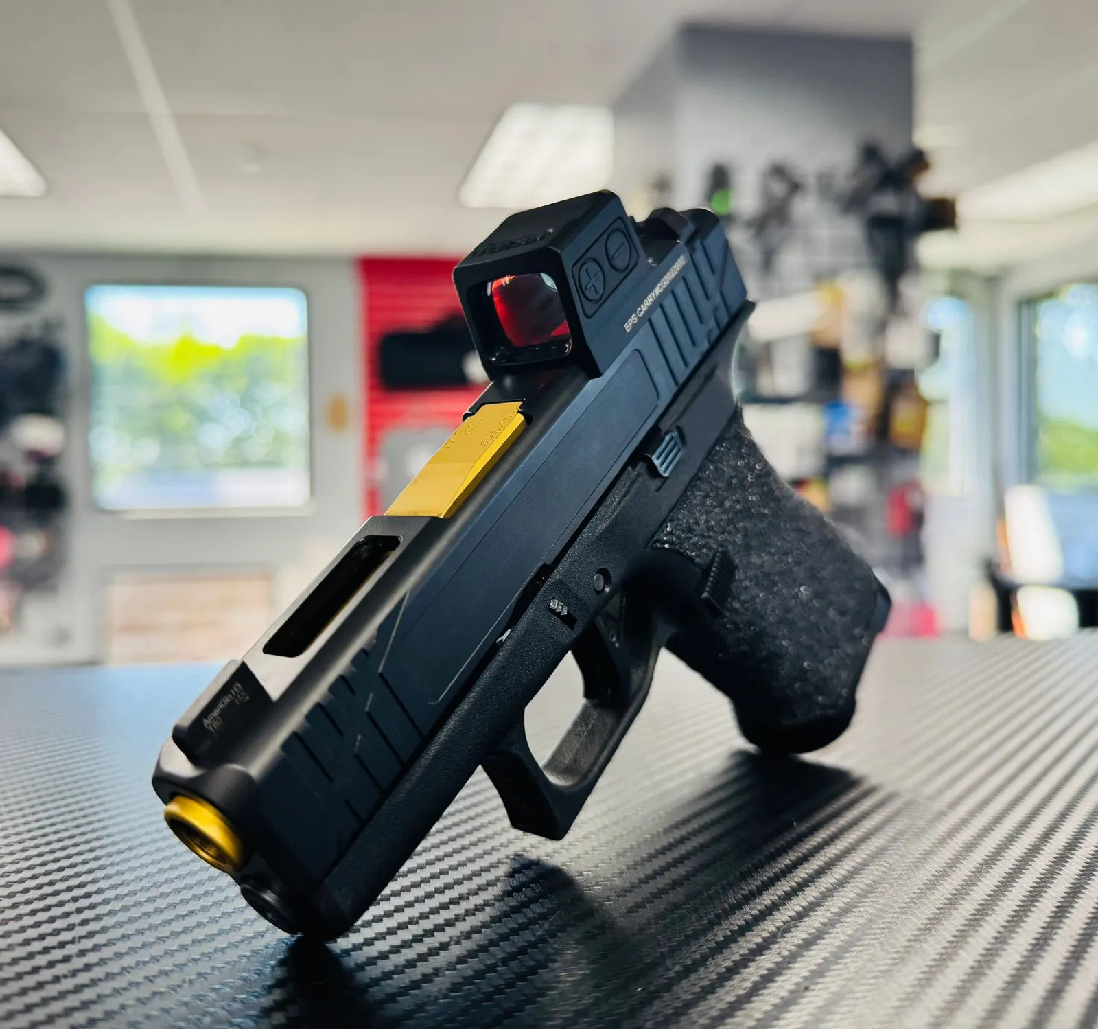 Glock with gold barrel