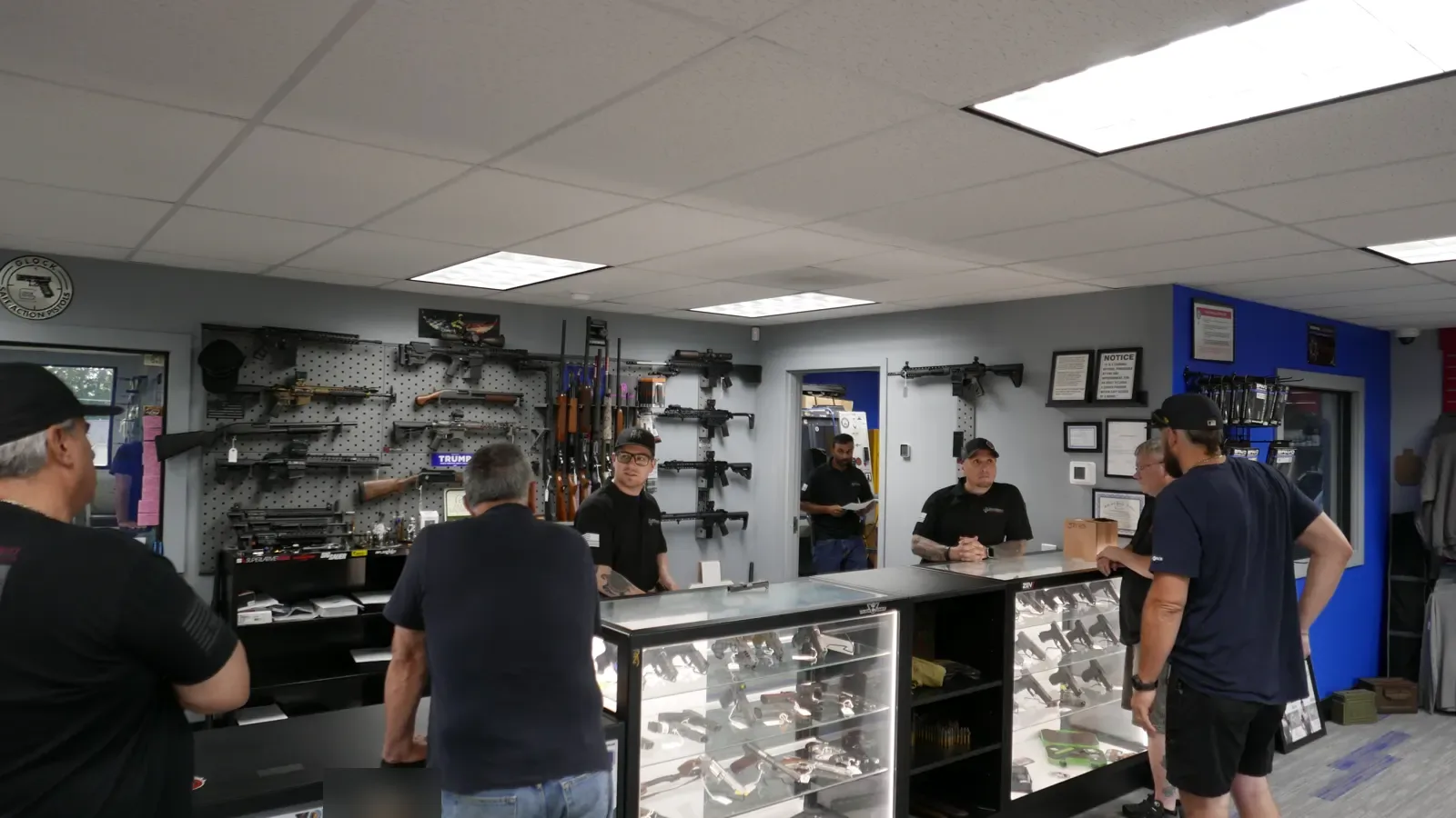 Customers at the On Point Shooting counter